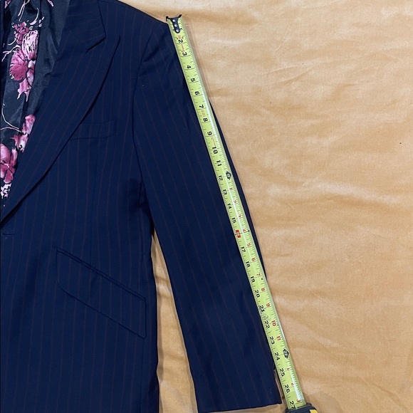 William Hunt SAVILE Row Men's Navy Pinstripe Blazer